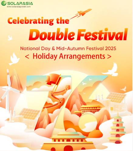Season's Greetings from Solarasia: Mid-Autumn Festival & National Day Holiday Notice.