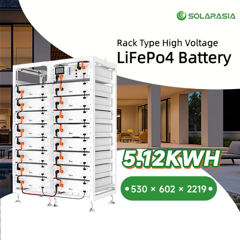 Rack Mount Lithium Polymer Battery Pack 51.2v 100Ah 5.12kwh Lithium Ion Batteries with Bms for Home Solar Energy System