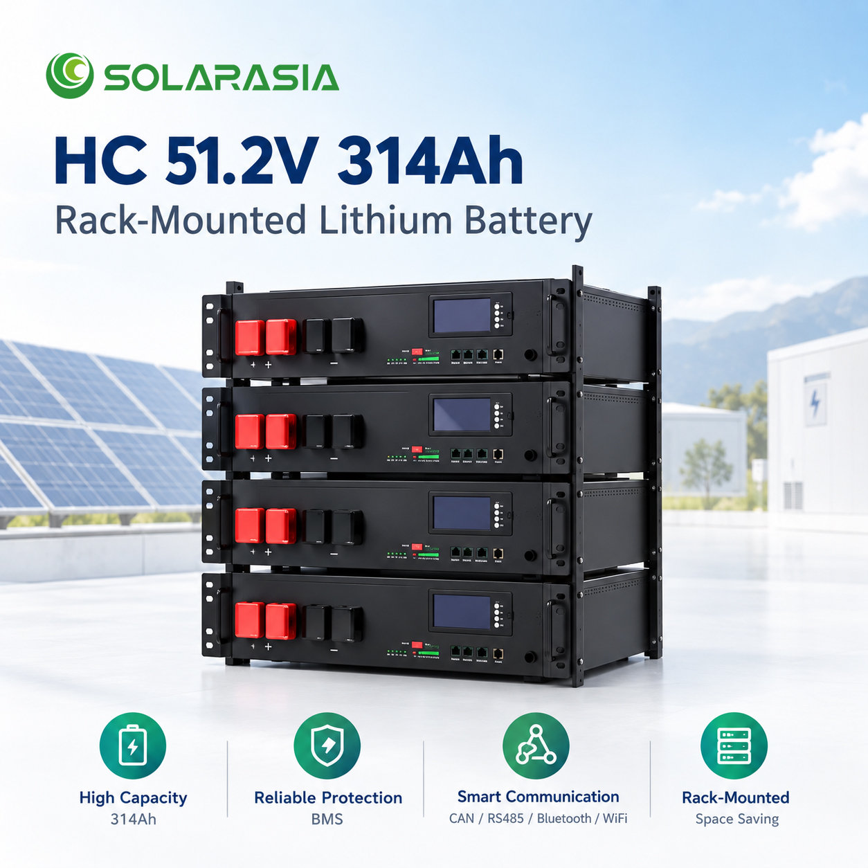 wholesale 16kWh lithium battery 51.2V 314Ah deep cycle lithium ion batteries rack for home use